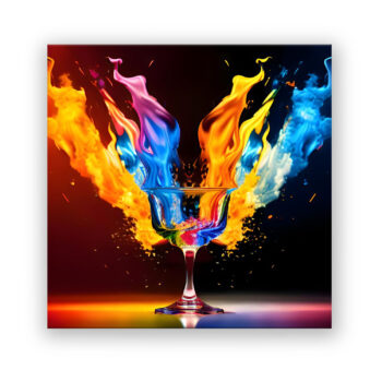 Feuerglas Fantasie Wandbild