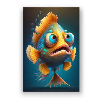 Funny Fish Comic Wandbild