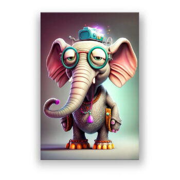 Miss Elephant Comic Wandbild