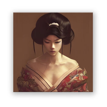 Geisha mit geschlossenen Augen Japanisch & Asiatisch Wandbild