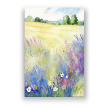 Blumenwiese in der Provence Landschaft Wandbild