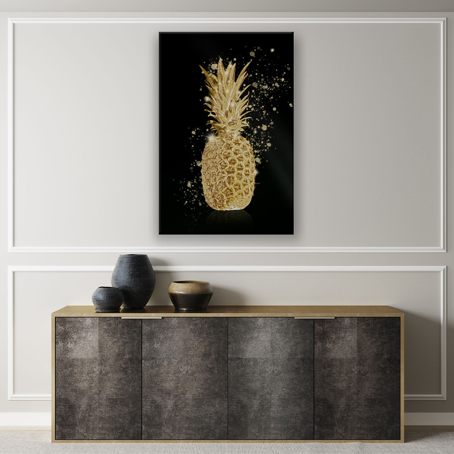 Golden Ananas Abstrakte ArtIsGreat Kunst – Wandbild