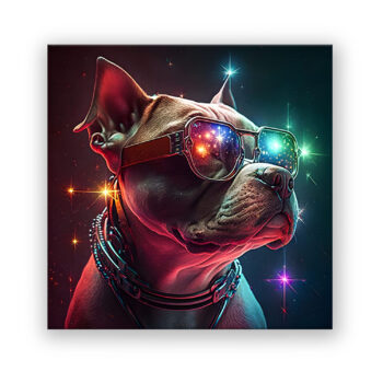 Galaxy Pitbull Surrealismus Wandbild