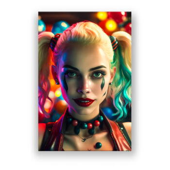 Color Harley Quinn Comic Wandbild