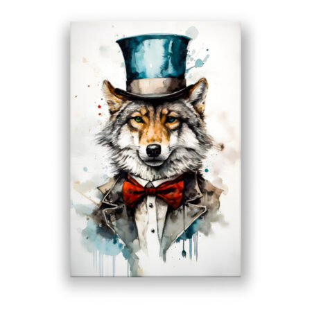 Gentleman Wolf Malerei Wandbild