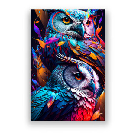 Owls Color Art Street Art Wandbild