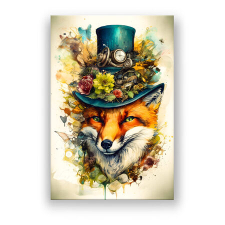 Steampunk Fox Malerei Wandbild