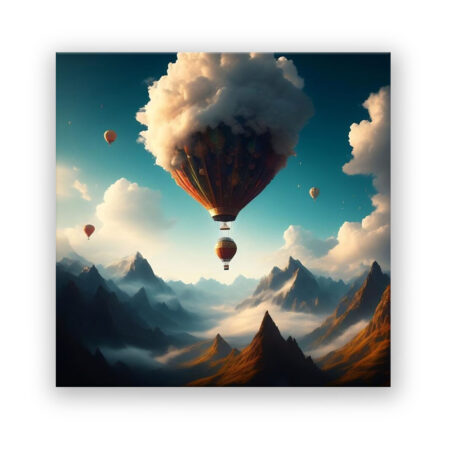 Ballon in Wolken Abstrakte Kunst Wandbild
