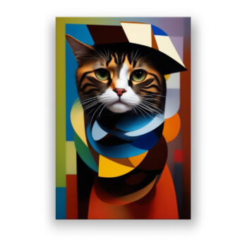 Cubed Cat 2 Abstrakte Kunst Wandbild