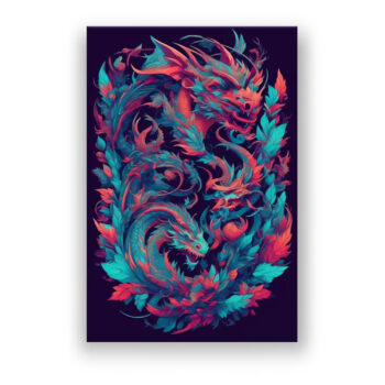 Aztec Dragon Abstrakte Kunst Wandbild