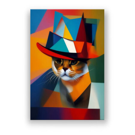 Cube Cat Abstrakte Kunst Wandbild