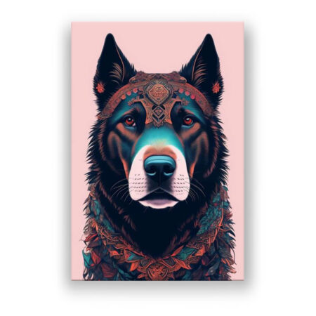Aztec Dog Abstrakte Kunst Wandbild