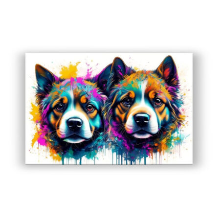 Hunde 2 Abstrakte Kunst Wandbild