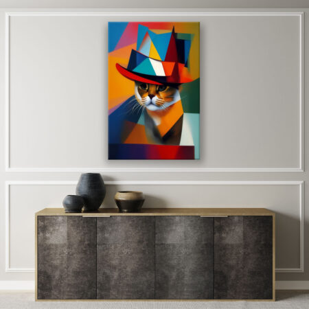 Cube Cat Abstrakte Kunst Wandbild