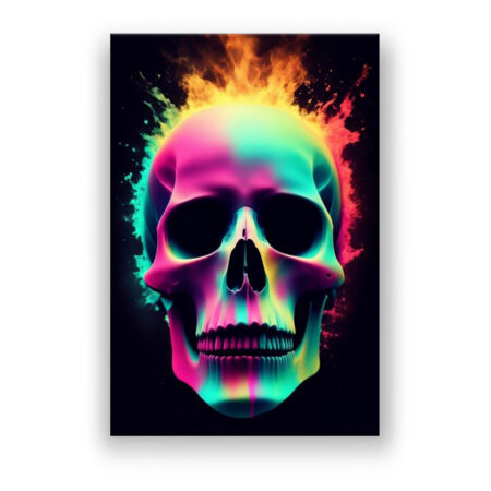 Colorful Skull Abstrakte Kunst Wandbild