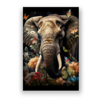 Flower Elephant No2 Fantasie Wandbild