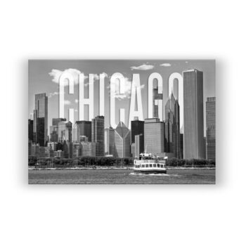 CHICAGO Skyline Monochrom Fotografie Wandbild