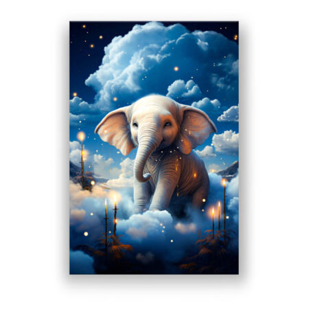 Cute Elephant Cub Fantasie Wandbild