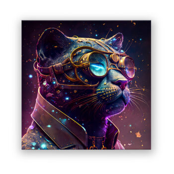 Galaxy Cat Futuristisch Wandbild