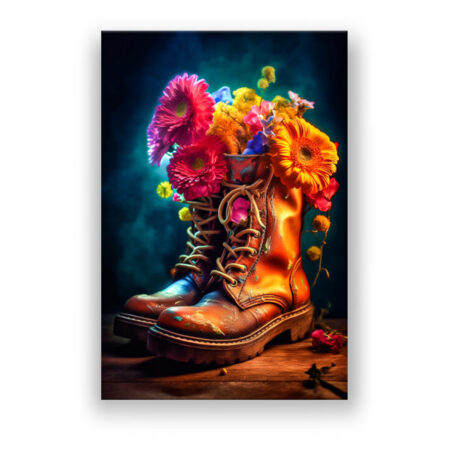 Flowery Hiking Boots Natur Wandbild
