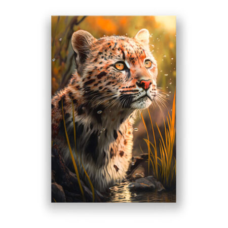 Young Leopard Malerei Wandbild