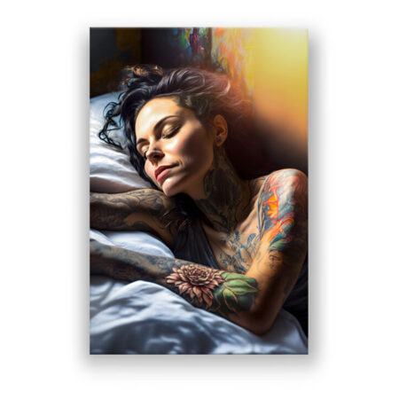 Sleeping Tattoo Woman Human Art Wandbild