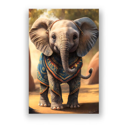Cute African Elephant Fantasie Wandbild