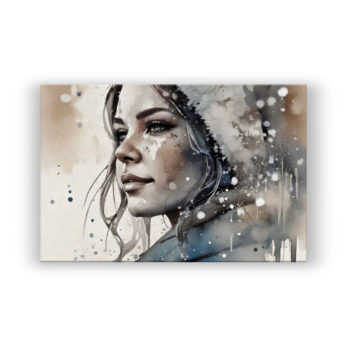 Beautiful Woman in a Winter Wonderland II Human Art Wandbild