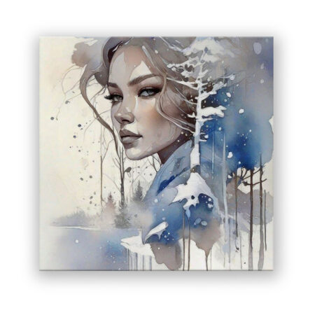 Beautiful Woman in a Winter Wonderland III Malerei Wandbild