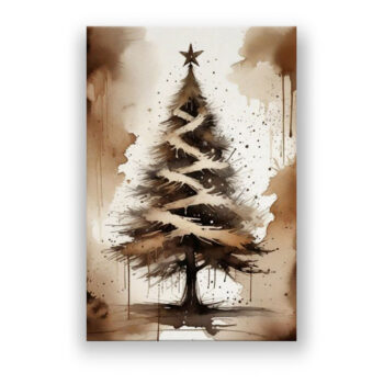 Minimalistischer Weihnachtsbaum Malerei Wandbild