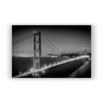 Golden Gate Bridge am Abend | Monochrom Fotografie Wandbild