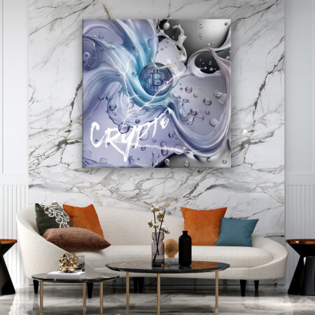 KRYPTO KUNST Bitcoin Splashes Fantasie Wandbild