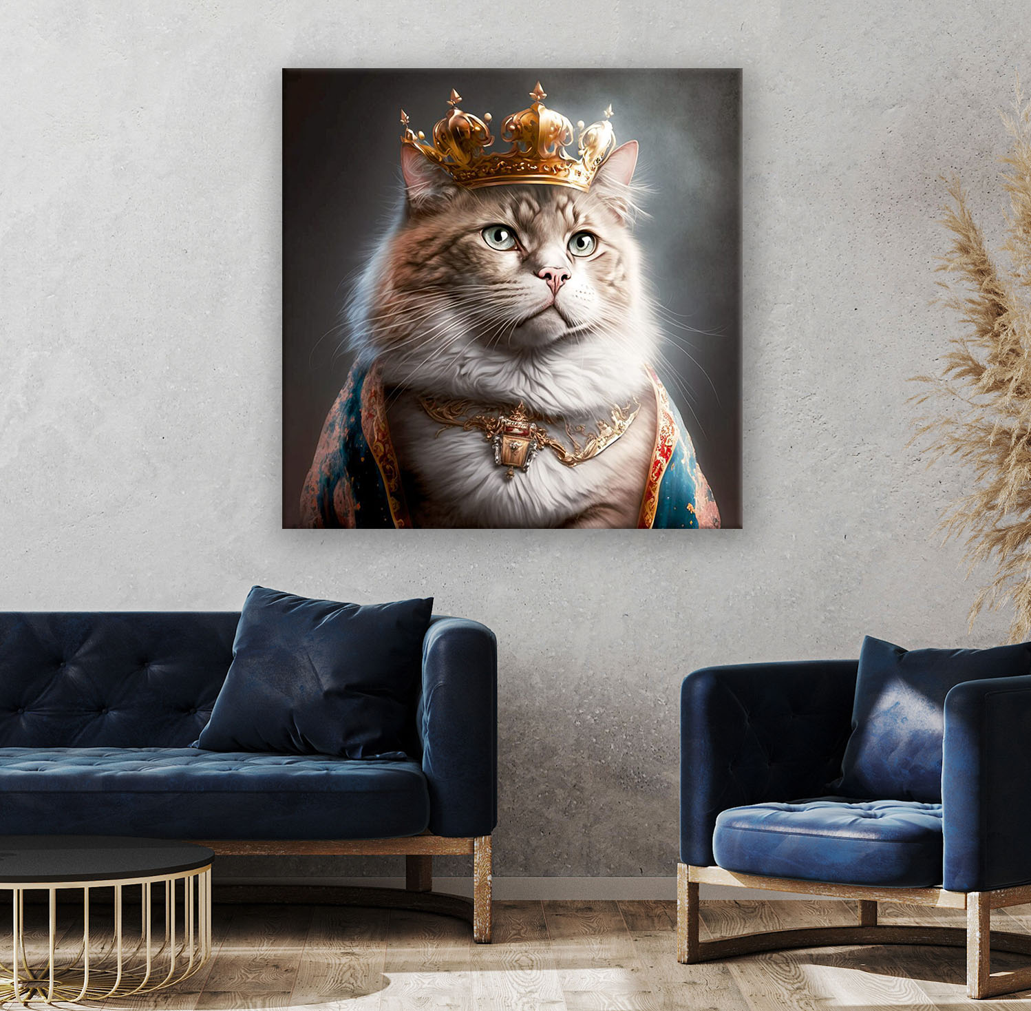 Katzenkönigin Portrait Wandbild