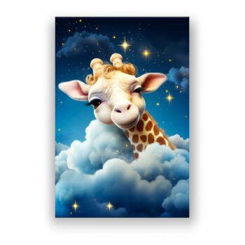 Sleepy Cute Giraffe Tiermotive Wandbild