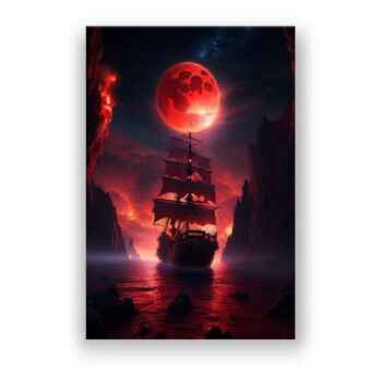 Die Reise der Piraten der purpurnen Magma Fantasie Wandbild