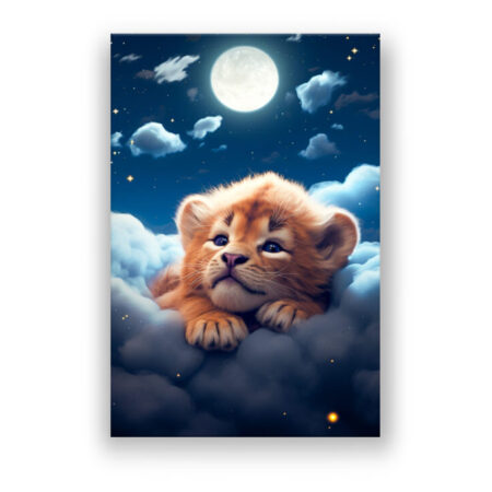 Sleepy Lion Cub V2 Kinderzimmer Wandbild
