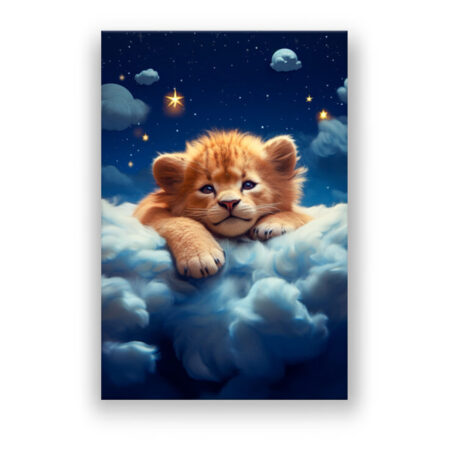 Sleepy Lion Cub V1 Kinderzimmer Wandbild