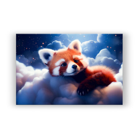 Sleepy Red Panda Fantasie Wandbild