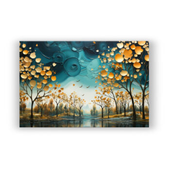 “Goldene Wälder Abstrakte Kunst Wandbild
