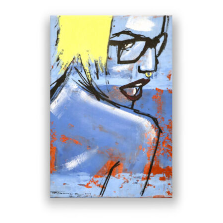 Blond mit Brille Human Art Wandbild