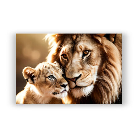 Der Löwe und sein Junges, die Liebe des Vaters, die Liebe der Familie Abstrakte Kunst Wandbild