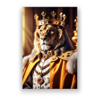 Portrait of the Lion King War , King crown Imperial Roman Abstrakte Kunst Wandbild