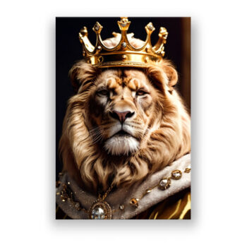 Portrait of the Lion King War , King crown Imperial Roman Fantasie Wandbild