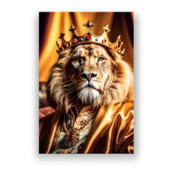 Portrait of the Lion King War , King crown Imperial Roman Fantasie Wandbild