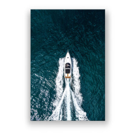Eine Luxusyacht, die auf dem Meer segelt, die Kunst, die Luxus Abstrakte Kunst Wandbild