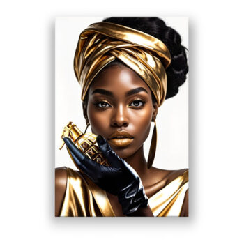 Afrikanische Frau mit einer goldenen Granate in der Hand, die Marke, s Abstrakte Kunst Wandbild