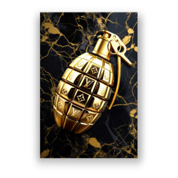 Luxuriöse goldene Granate, Luxusmarke, modernes Image Modern Art Wandbild
