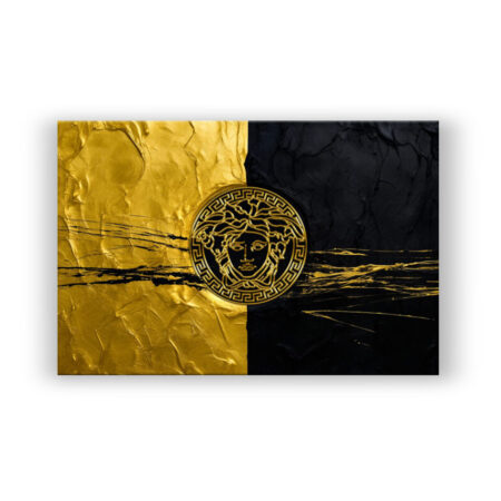 Schwarz-goldene Luxusmarke, Dieses Bild repräsentiert Luxus Abstrakte Kunst Wandbild