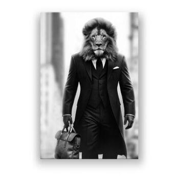 Der Löwe trägt einen Anzug im Business-Stil Büro Wandbild
