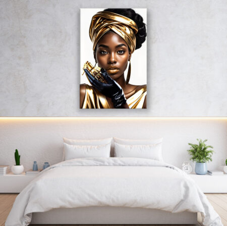 Afrikanische Frau mit einer goldenen Granate in der Hand, die Marke, s Abstrakte Kunst Wandbild